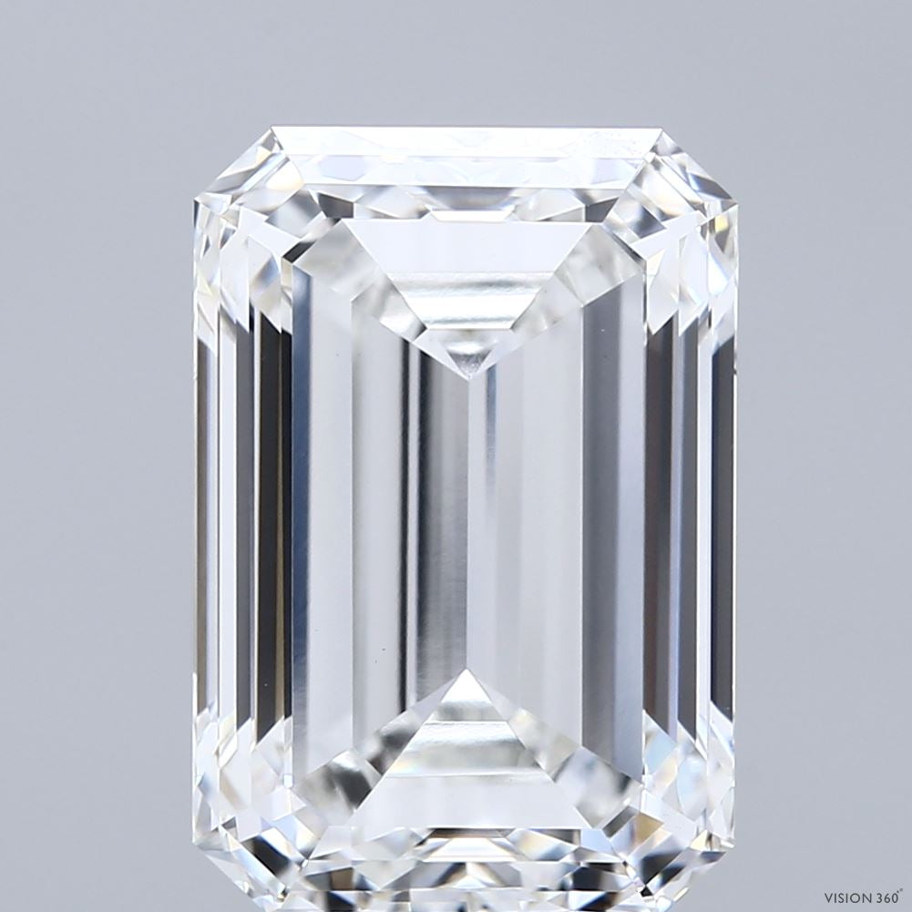 8.02 Carat Emerald Lab Grown Diamond, Excellent Polish, F Color, VVS2 Clarity