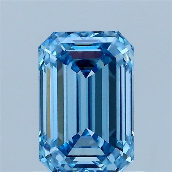 1.13 Carat Emerald Lab Grown Diamond, Fancy Vivid Blue Color, VVS2 Clarity