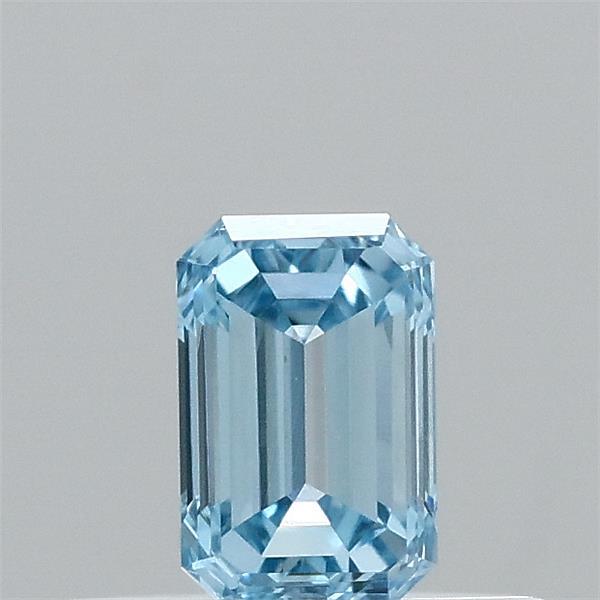0.30 Carat Emerald Lab Grown Diamond, Fancy Vivid Blue Color, VS1 Clarity