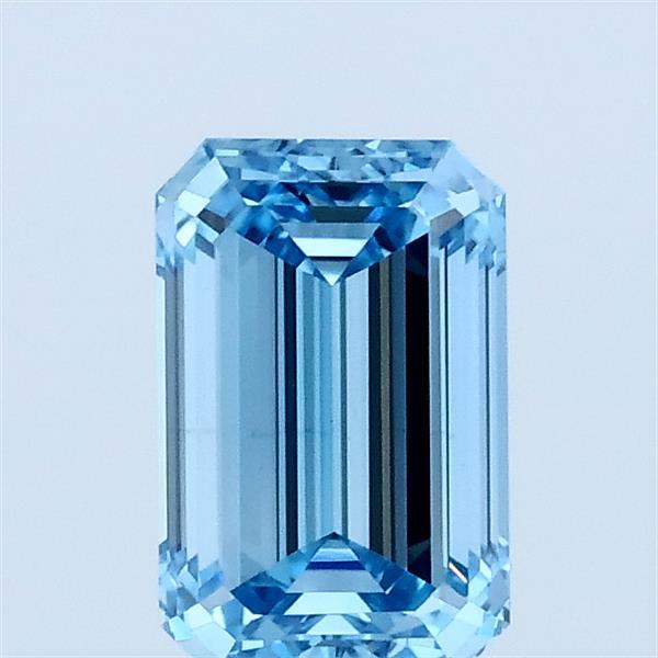1.01 Carat Emerald Lab Grown Diamond, Fancy Vivid Blue Color, VS1 Clarity