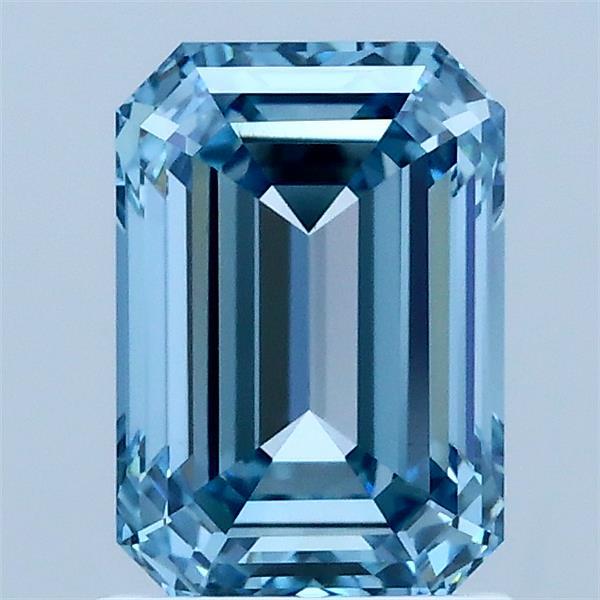 1.60 Carat Emerald Lab Grown Diamond, Fancy Vivid Blue Color, VVS2 Clarity