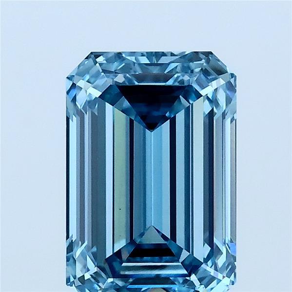 1.93 Carat Emerald Lab Grown Diamond, Fancy Vivid Blue Color, VS2 Clarity