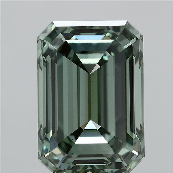 6.16 Carat Emerald Lab Grown Diamond, Fancy Vivid Green Color, VS1 Clarity