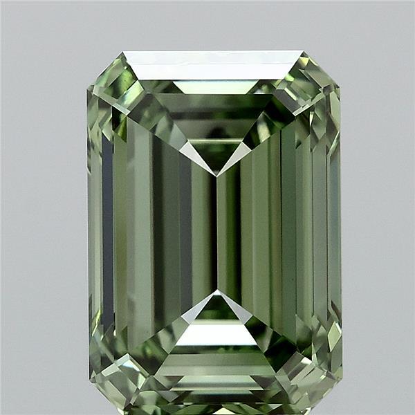 4.58 Carat Emerald Lab Grown Diamond, Fancy Vivid Green Color, VVS2 Clarity