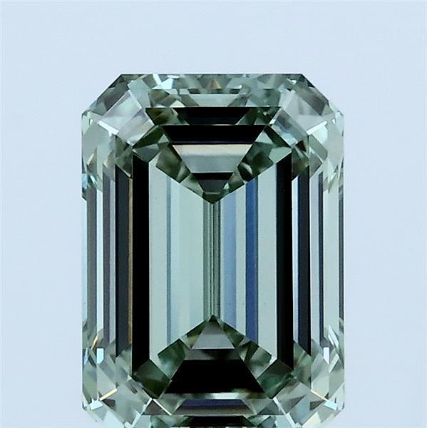 2.07 Carat Emerald Lab Grown Diamond, Fancy Intense Green Color, VVS2 Clarity