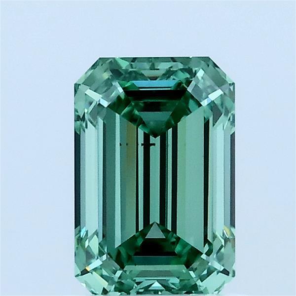 1.01 Carat Emerald Lab Grown Diamond, Fancy Vivid Green Color, VS2 Clarity