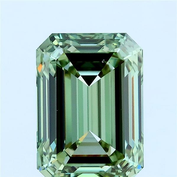 3.01 Carat Emerald Lab Grown Diamond, Fancy Vivid Green Color, VS2 Clarity
