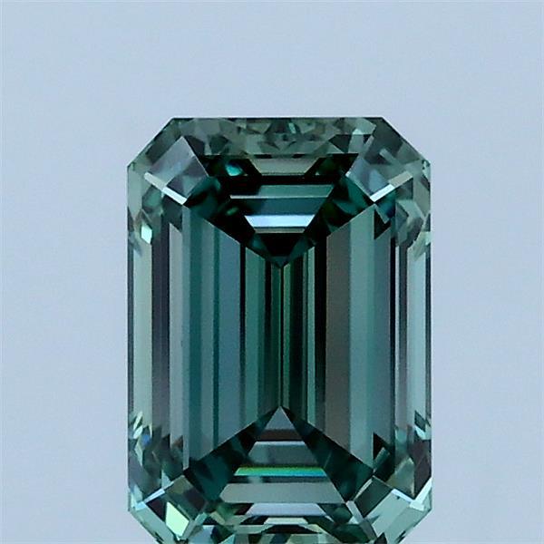 1.02 Carat Emerald Lab Grown Diamond, Fancy Vivid Green Color, VVS2 Clarity