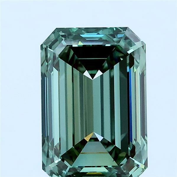 2.00 Carat Emerald Lab Grown Diamond, Fancy Vivid Green Color, VS1 Clarity