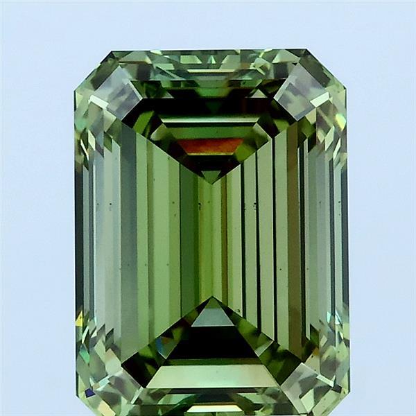 3.05 Carat Emerald Lab Grown Diamond, Fancy Vivid Green Color, VS2 Clarity