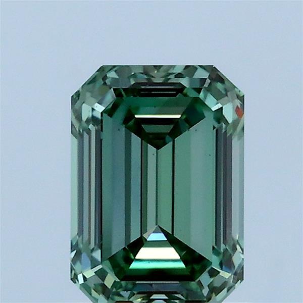 1.08 Carat Emerald Lab Grown Diamond, Fancy Vivid Green Color, VS2 Clarity
