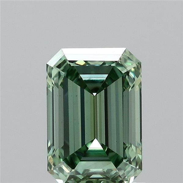 1.01 Carat Emerald Lab Grown Diamond, Fancy Vivid Green Color, VS1 Clarity