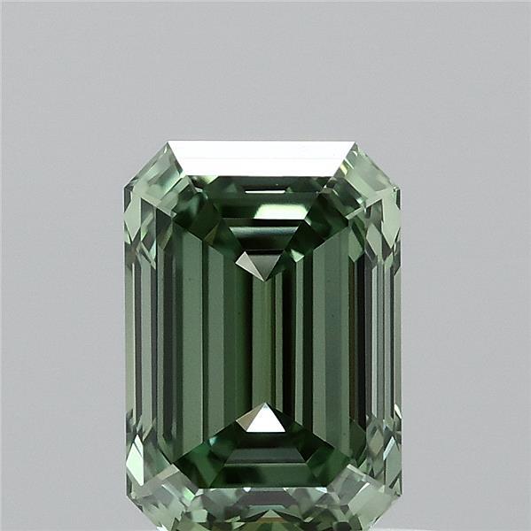 1.02 Carat Emerald Lab Grown Diamond, Fancy Vivid Green Color, VVS2 Clarity