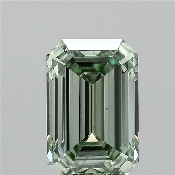 1.06 Carat Emerald Lab Grown Diamond, Fancy Vivid Green Color, VS1 Clarity