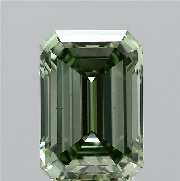 2.04 Carat Emerald Lab Grown Diamond, Fancy Vivid Green Color, VS1 Clarity