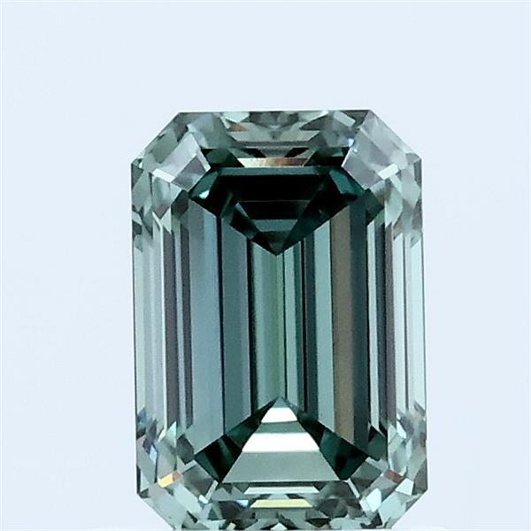 1.02 Carat Emerald Lab Grown Diamond, Fancy Vivid Green Color, VVS2 Clarity
