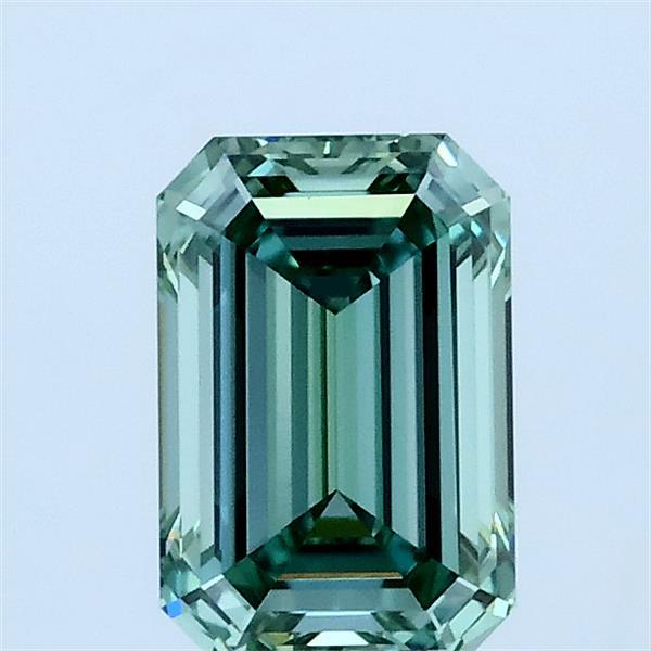 1.00 Carat Emerald Lab Grown Diamond, Fancy Vivid Green Color, VVS2 Clarity