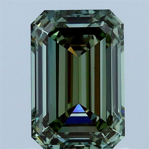 1.53 Carat Emerald Lab Grown Diamond, Fancy Vivid Green Color, VS1 Clarity