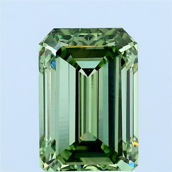 1.50 Carat Emerald Lab Grown Diamond, Fancy Vivid Green Color, VS1 Clarity