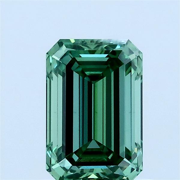 1.02 Carat Emerald Lab Grown Diamond, Fancy Vivid Green Color, VS1 Clarity