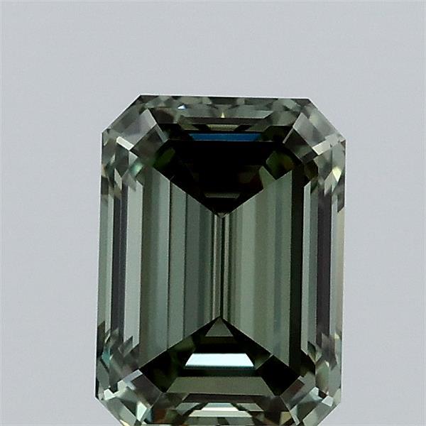1.04 Carat Emerald Lab Grown Diamond, Fancy Vivid Green Color, VVS2 Clarity