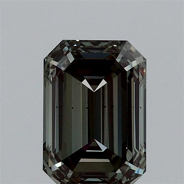 1.07 Carat Emerald Lab Grown Diamond, Fancy Intense Green Color, VS2 Clarity
