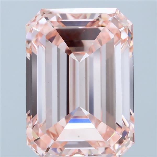 10.07 Carat Emerald Lab Grown Diamond, Fancy Intense Pink Color, VS1 Clarity
