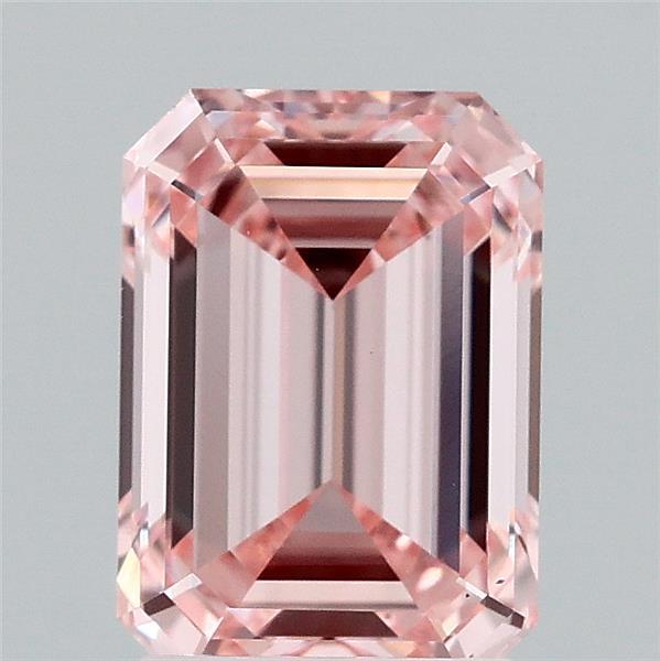 1.91 Carat Emerald Lab Grown Diamond, Fancy Intense Pink Color, VS1 Clarity
