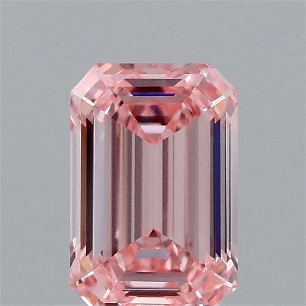 0.95 Carat Emerald Lab Grown Diamond, Fancy Vivid Pink Color, VS1 Clarity
