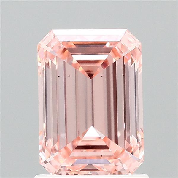 1.50 Carat Emerald Lab Grown Diamond, Fancy Vivid Pink Color, VS2 Clarity
