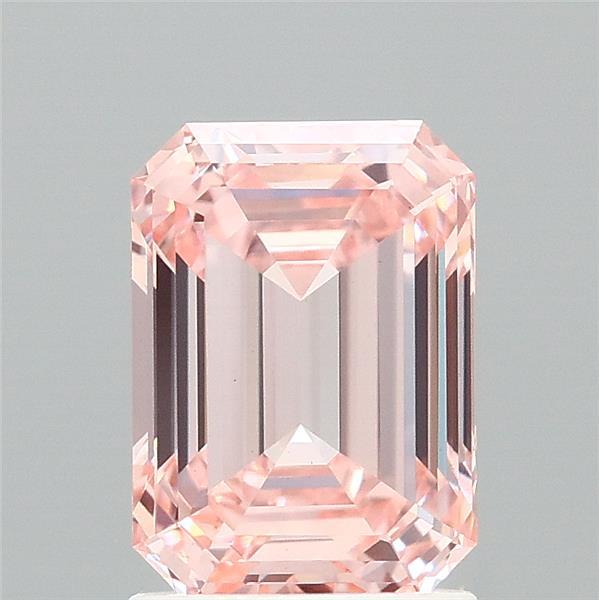 1.86 Carat Emerald Lab Grown Diamond, Fancy Vivid Pink Color, VS1 Clarity