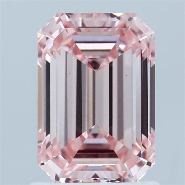 1.43 Carat Emerald Lab Grown Diamond, Fancy Intense Pink Color, VS1 Clarity