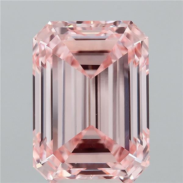 9.21 Carat Emerald Lab Grown Diamond, Fancy Intense Pink Color, VVS2 Clarity