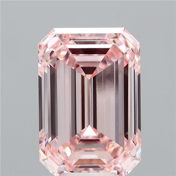 9.08 Carat Emerald Lab Grown Diamond, Fancy Intense Pink Color, VVS2 Clarity