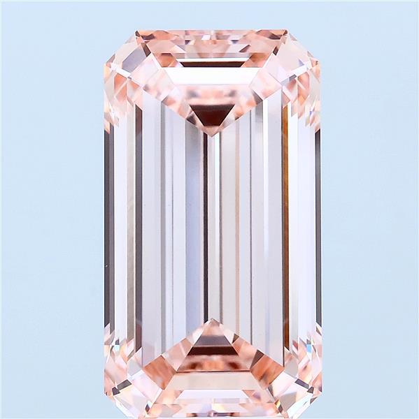 8.12 Carat Emerald Lab Grown Diamond, Fancy Intense Pink Color, VVS2 Clarity