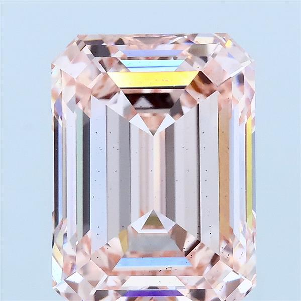 5.00 Carat Emerald Lab Grown Diamond, Fancy Intense Pink Color, VS2 Clarity