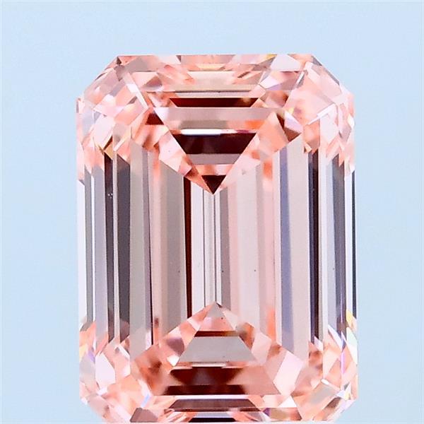 2.02 Carat Emerald Lab Grown Diamond, Fancy Vivid Pink Color, VS1 Clarity