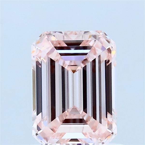 1.05 Carat Emerald Lab Grown Diamond, Fancy Intense Pink Color, VS1 Clarity