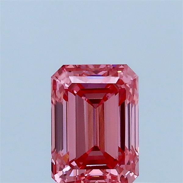 0.72 Carat Emerald Lab Grown Diamond, Fancy Vivid Pink Color, VVS2 Clarity