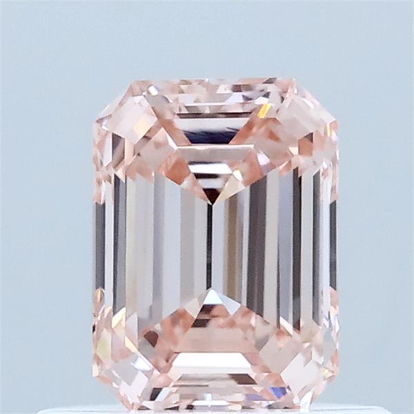 0.61 Carat Emerald Lab Grown Diamond, Fancy Pink Color, VS1 Clarity