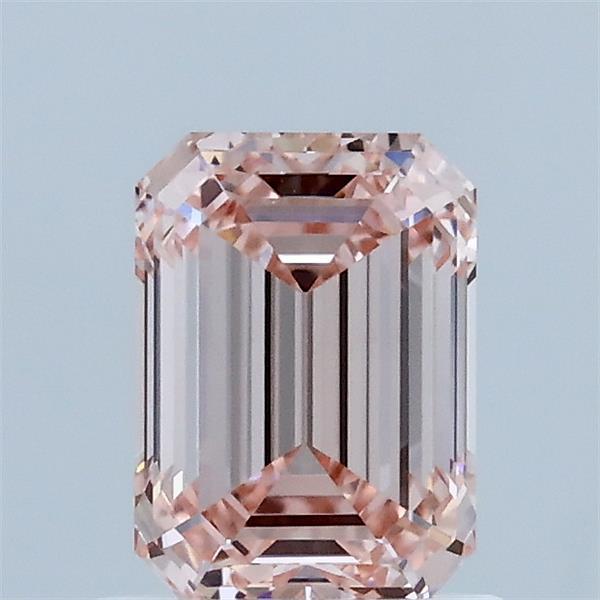 1.06 Carat Emerald Lab Grown Diamond, Fancy Intense Pink Color, VVS2 Clarity