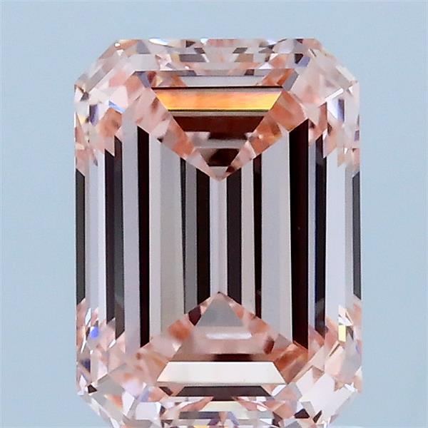 1.57 Carat Emerald Lab Grown Diamond, Fancy Intense Pink Color, VVS2 Clarity