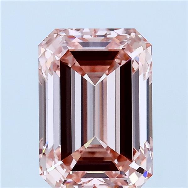 2.06 Carat Emerald Lab Grown Diamond, Fancy Intense Pink Color, VVS2 Clarity