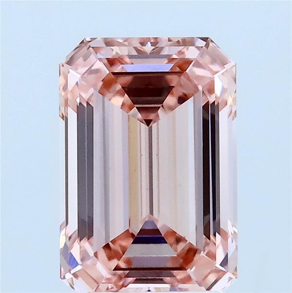 2.09 Carat Emerald Lab Grown Diamond, Fancy Intense Pink Color, VS1 Clarity