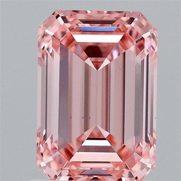 1.70 Carat Emerald Lab Grown Diamond, Fancy Vivid Pink Color, VS1 Clarity