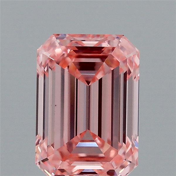 1.49 Carat Emerald Lab Grown Diamond, Fancy Vivid Pink Color, VS1 Clarity