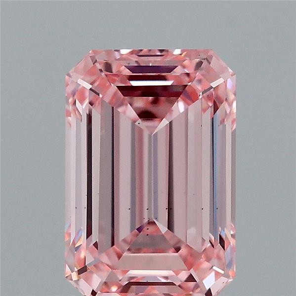 2.06 Carat Emerald Lab Grown Diamond, Fancy Vivid Pink Color, VS2 Clarity