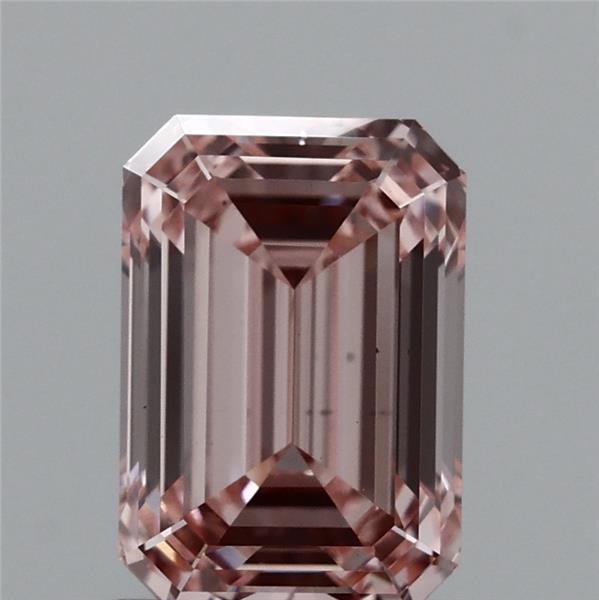 1.45 Carat Emerald Lab Grown Diamond, Fancy Vivid Pink Color, VS2 Clarity