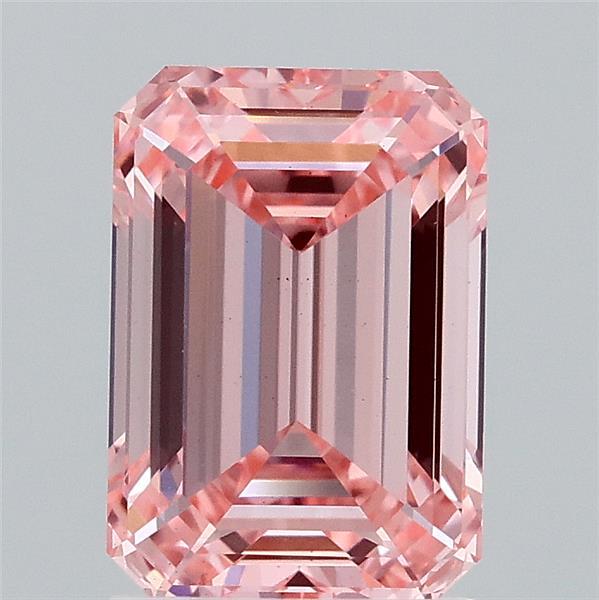2.01 Carat Emerald Lab Grown Diamond, Fancy Vivid Pink Color, VS1 Clarity