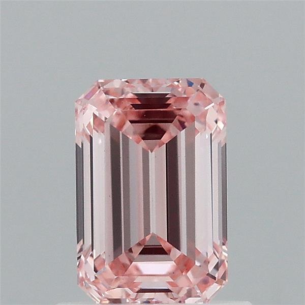 0.97 Carat Emerald Lab Grown Diamond, Fancy Intense Pink Color, VS1 Clarity